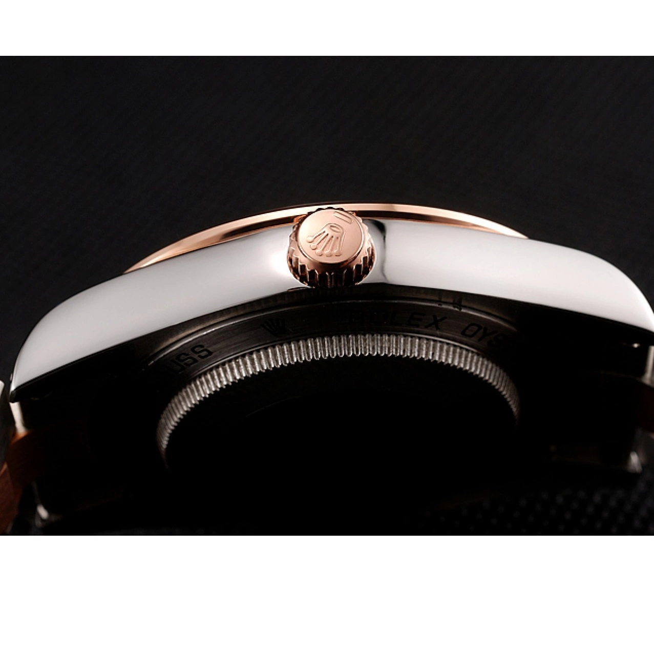 MiroTime 0817 Swiss Rolex Day-Date Diamonds Bezel White Dial Rose Gold And Staineless Steel Bracelet 1454108
